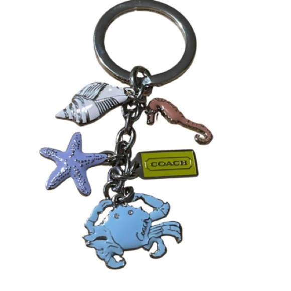 Coach Sea Life Keychain with Blue, Purple, Green & Pink Charms - Picture 4 of 4